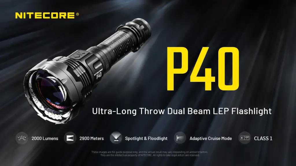 Nitecore Flashlight P40 - Ultra Long Distance Dual Beam LEP