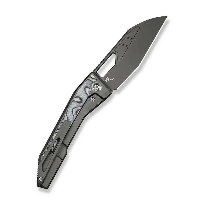 WE KNIFE Inceptus Gray Titanium Handle With White & Black G10 Inlay