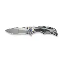 WE KNIFE Tighe Down Gray Titanium Integral Handle With Black & Blue Carbon