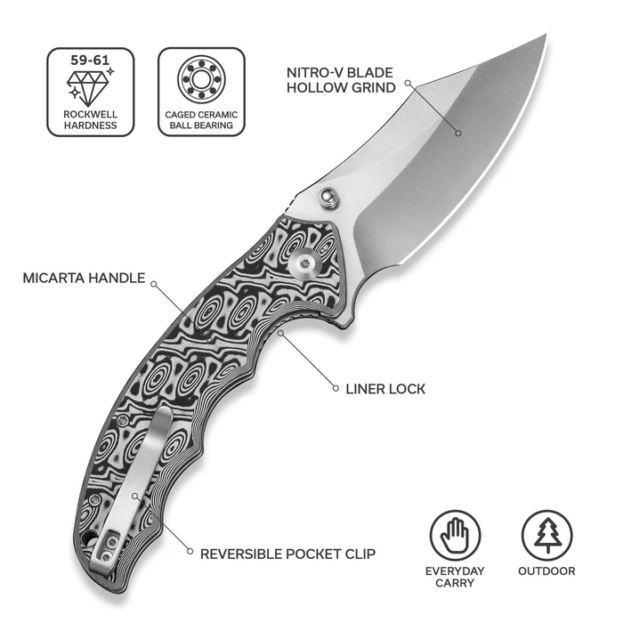 CIVIVI Pentad White Vortex Micarta