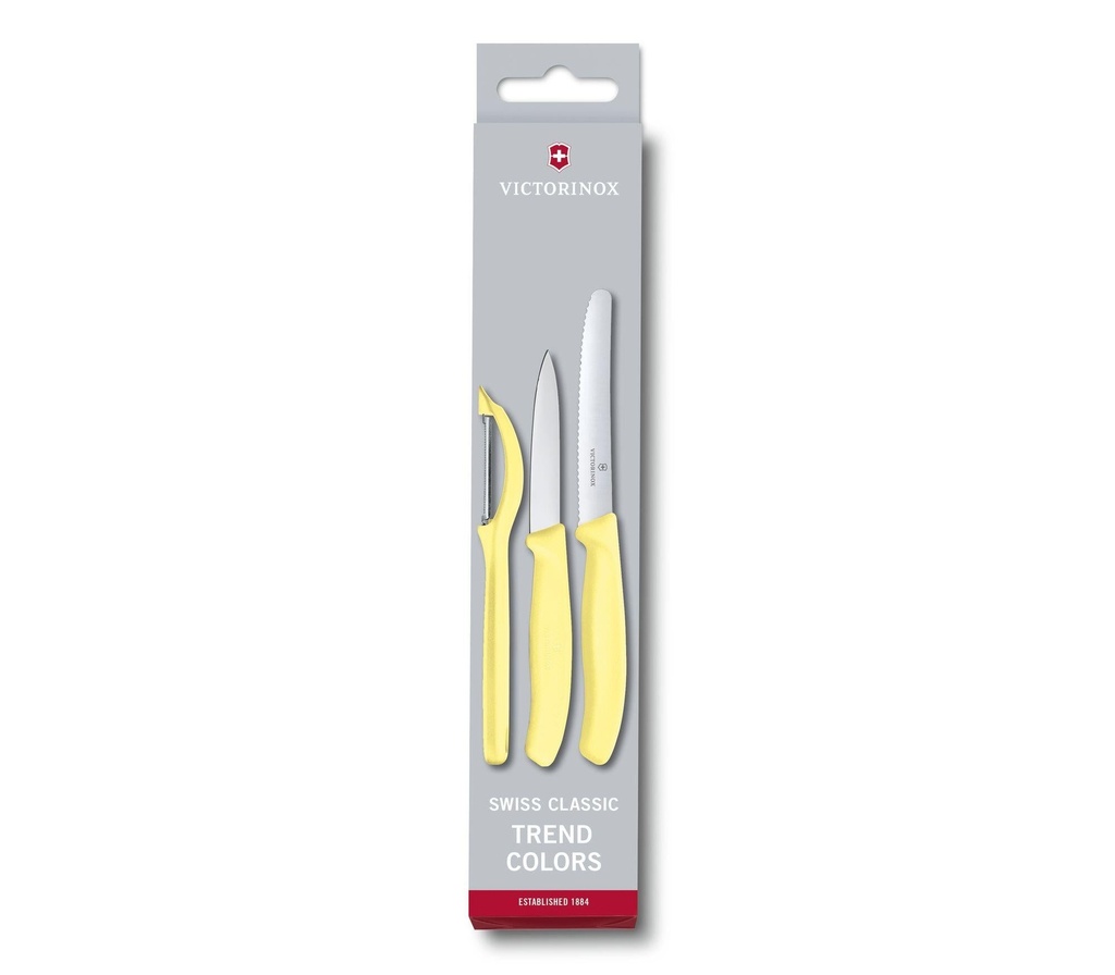 Victorinox Swiss Classic Trend Colors Paring Knife Set with Tomato and Kiwi Peeler, 3 Pieces