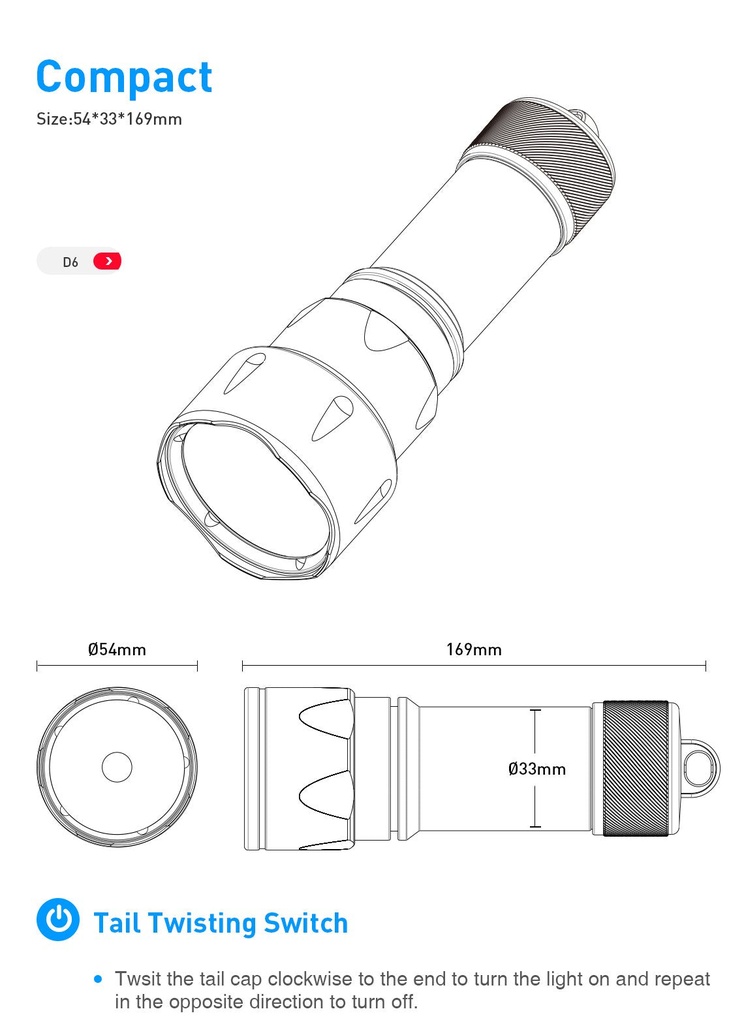 Divepro D6-2020 1050Lumens