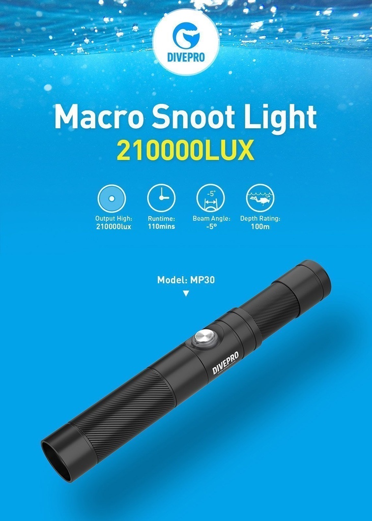 DIVEPRO MP30 Macro Snoot light