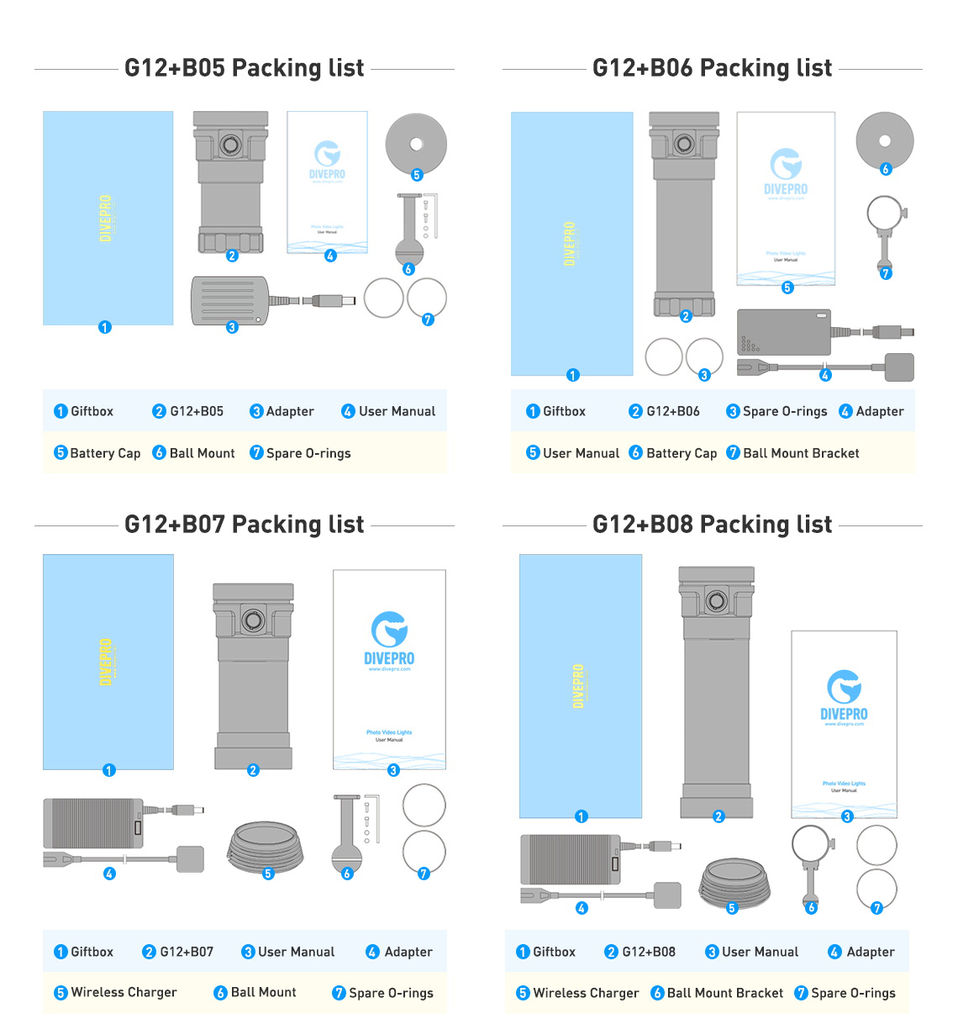 Divepro G12 12000Lumens G12-B
