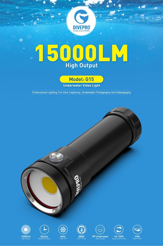 Divepro G15 15000Lumens G15-D