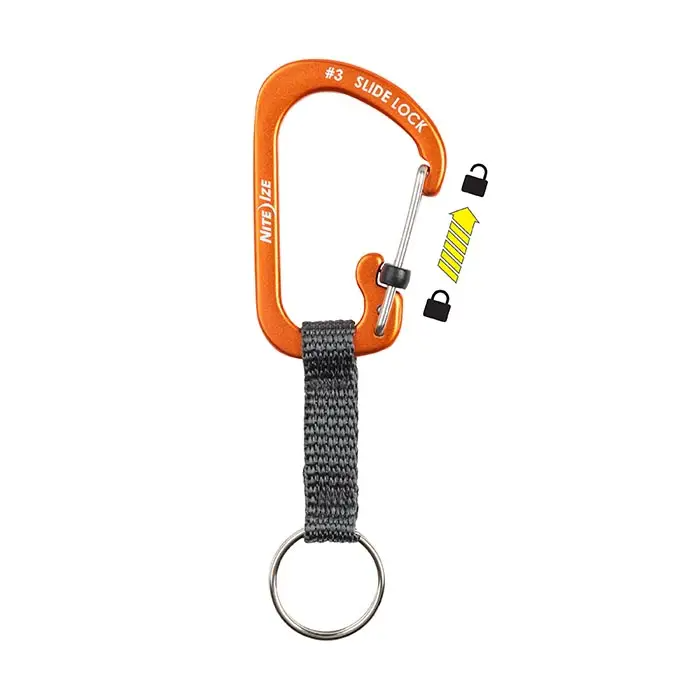 Nite Ize SlideLock KeyRing Aluminum #3 (Orange)