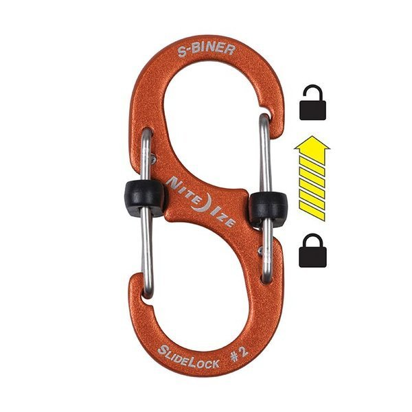  Nite Ize S-Biner® SlideLock® Aluminum #2 - Orange