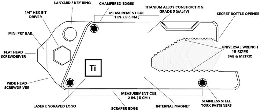 Big Idea Design Deluxe Ti Pocket Tool 
