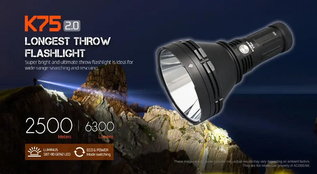 Acebeam K75 2.0 Longest Throw Flashlight