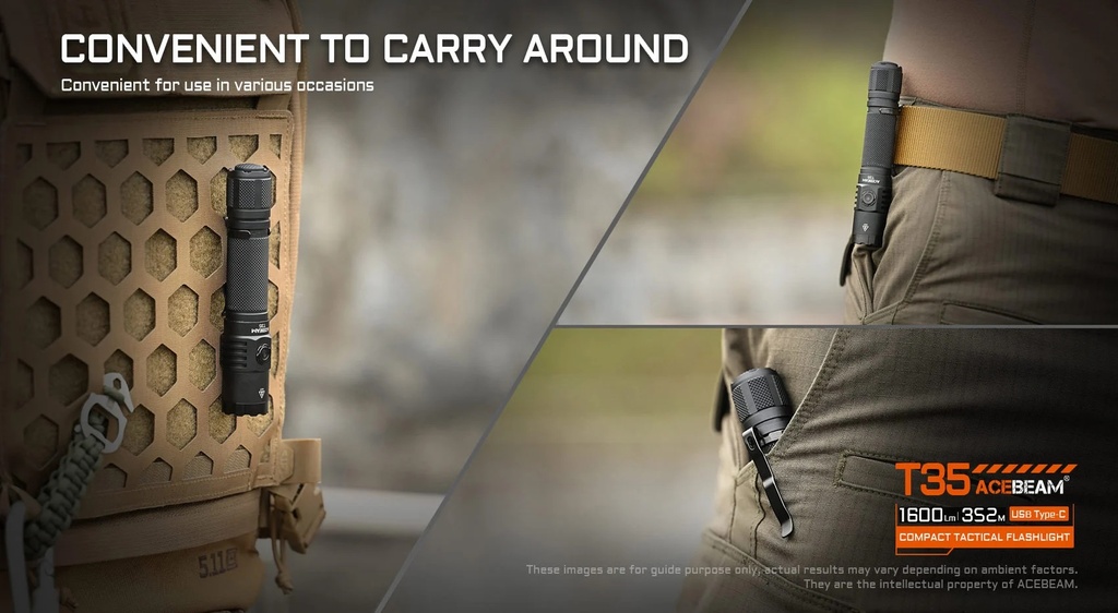 Acebeam T35 Compact Tactical Flashlight - Coyote