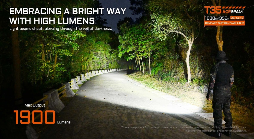 Acebeam T35 Compact Tactical Flashlight - Black