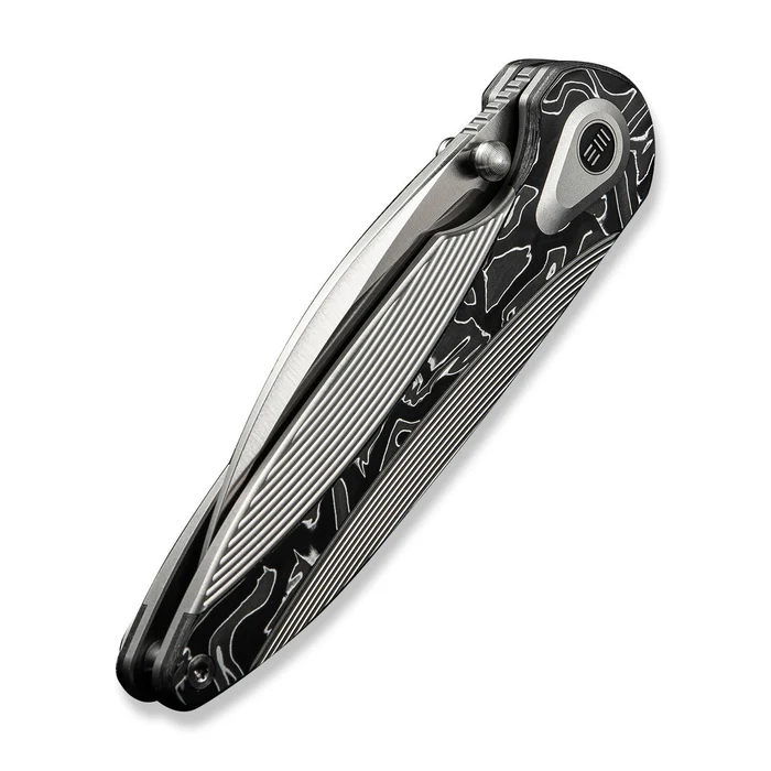 WE KNIFE Zenthra Grey Titanium With Aluminum Foil Carbon Fiber Inley