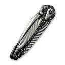 WE KNIFE Zenthra Grey Titanium With Aluminum Foil Carbon Fiber Inley