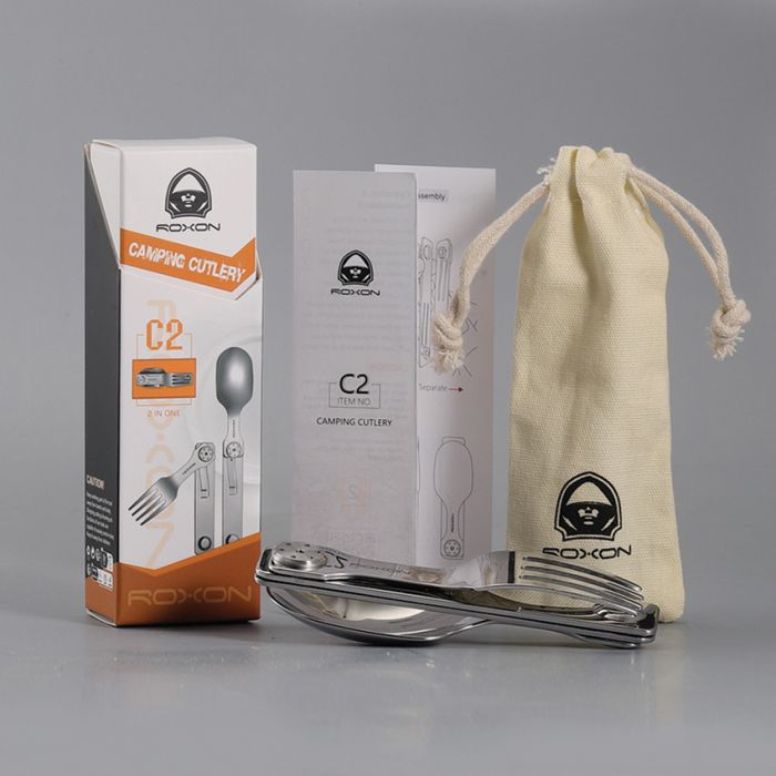 ROXON 2 in 1 Camping Utensil Set 