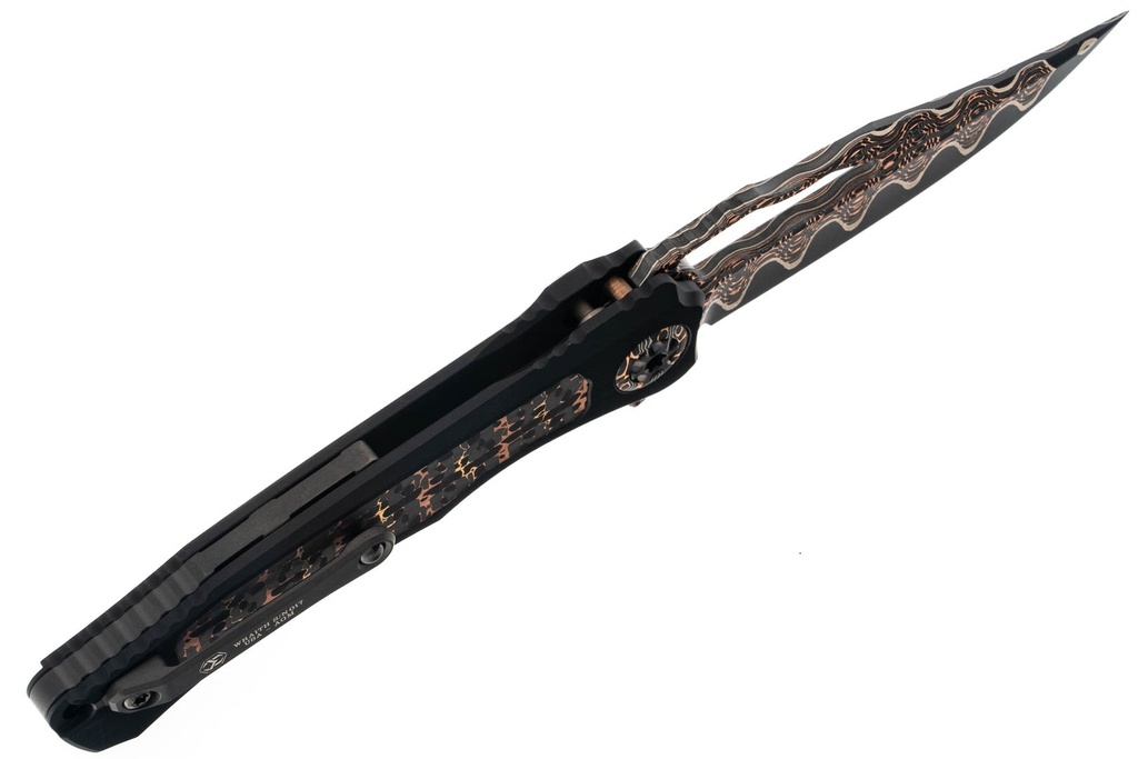 Heretic Wraith V4 Manual - Vegas Forge San Mai Bowie Blade - Aluminum Chassis - Snakeskin Carbon Fiber Inlay - DLC Hardware