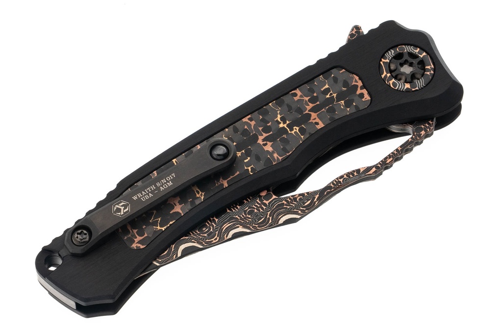 Heretic Wraith V4 Manual - Vegas Forge San Mai Bowie Blade - Aluminum Chassis - Snakeskin Carbon Fiber Inlay - DLC Hardware