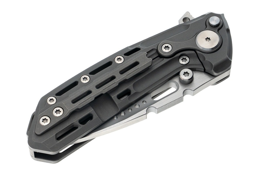 Reate Terminator TX228 - Dark Bead Blasted Titanium - M390 Belt Satin Blade
