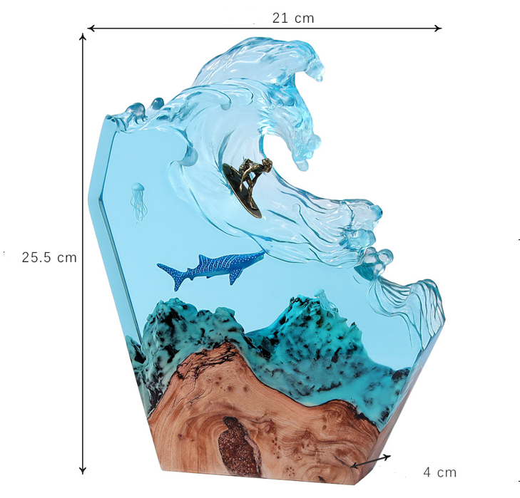 Resin Humpback Whale With Diver  (copy)
