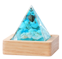 Resin Turtle Pyramid +Wood Base with Light