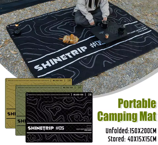 Shine trip Tactical Picnic Blanket Black - Small