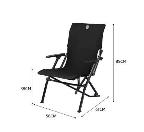 Shine trip comfortable folding chair - Black
