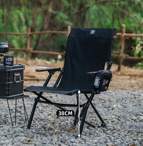 Shine trip comfortable folding chair - Black