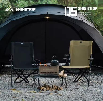 Shine trip comfortable folding chair - Black