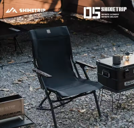 Shine trip comfortable folding chair - Black