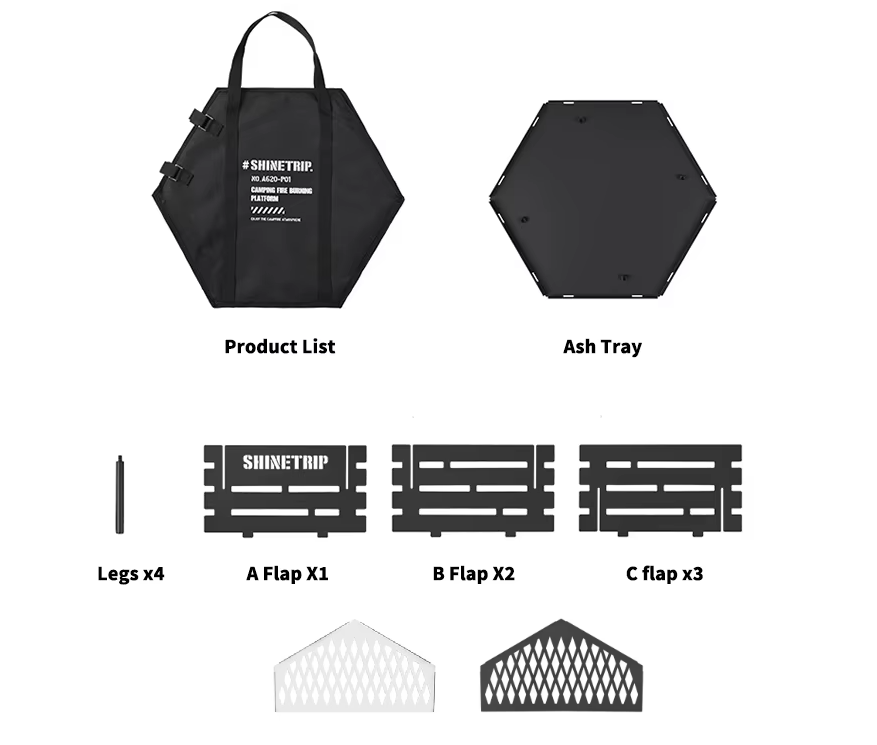 Shine trip Fire Burning Table Full Set