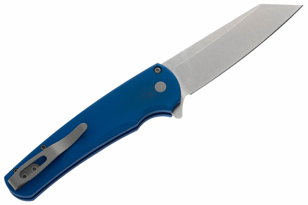 Pro-Tech Malibu Reverse Tanto - Blue Handle - Stonewashed MagnaCut Blade