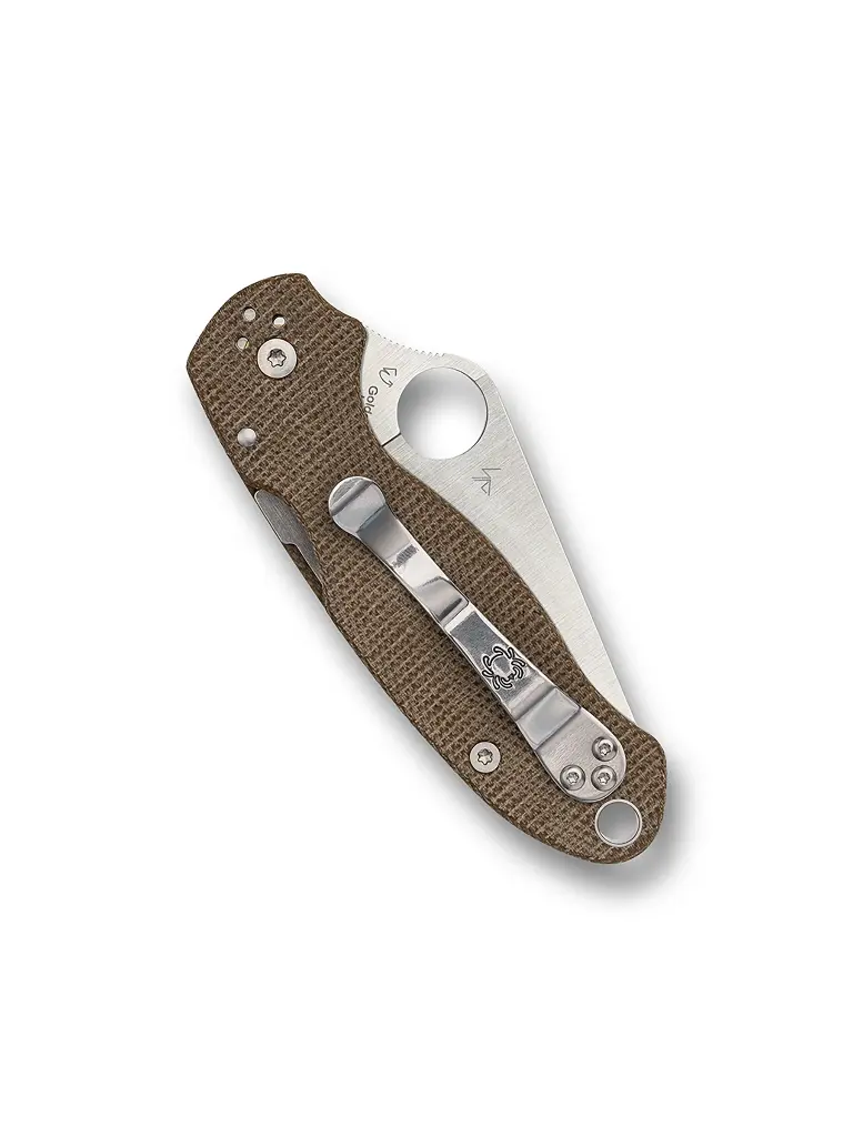 Spyderco Para 3 Brown Canvas Micarta CPM Cru-Wear