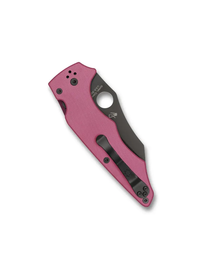 Spyderco YoJumbo Pink G-10 Black Blade Sprint Run