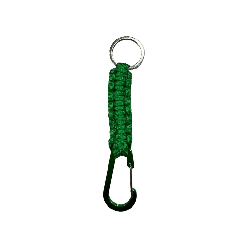 Paracord Keychain with Metal Carabiner- GREEN