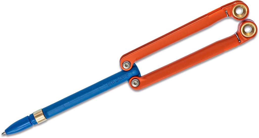 Spyderco BaliYo Flip Pen - Heavy-Duty, Orange/Blue