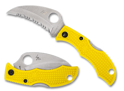 Spyderco LADYBUG 3 SALT HAWKBILL FRN YELLOW Serrated
