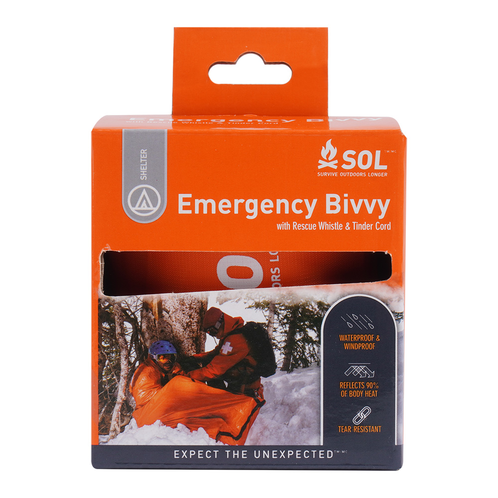 SOL Emergency Bivvy with Rescue Whistle - Orange