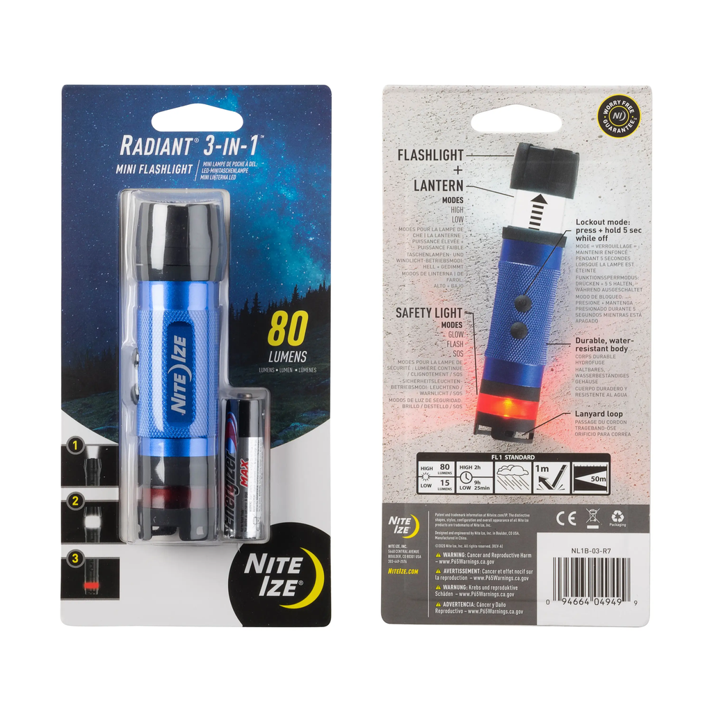 Nite Ize Radiant 3-in-1 Mini Flashlight - Blue