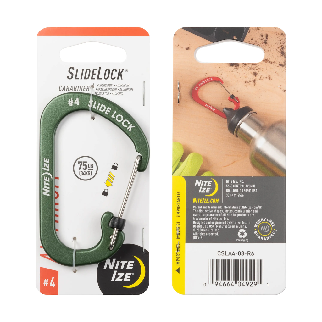 Nite Ize SlideLock® Carabiner Aluminum #4 (Olive)