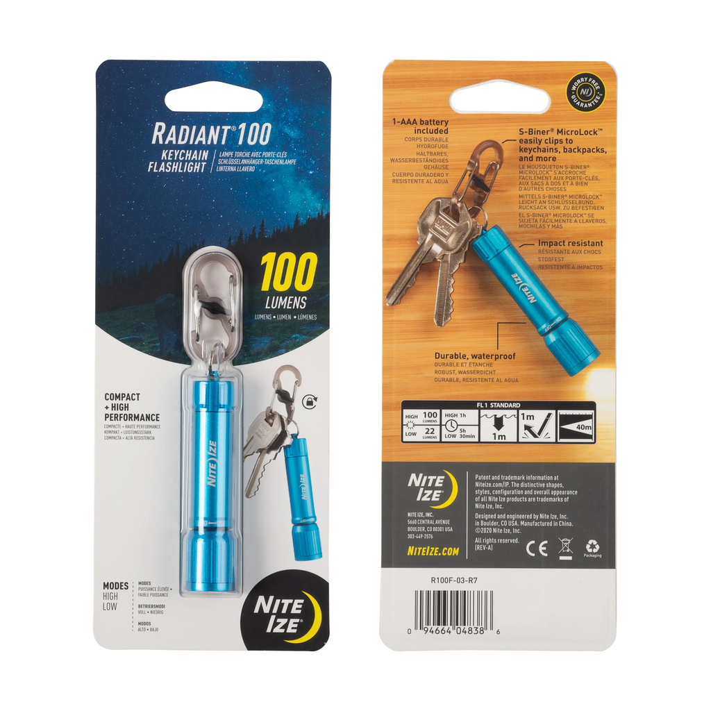 Nite Ize Radiant 100 Keychain Flashlight - Blue