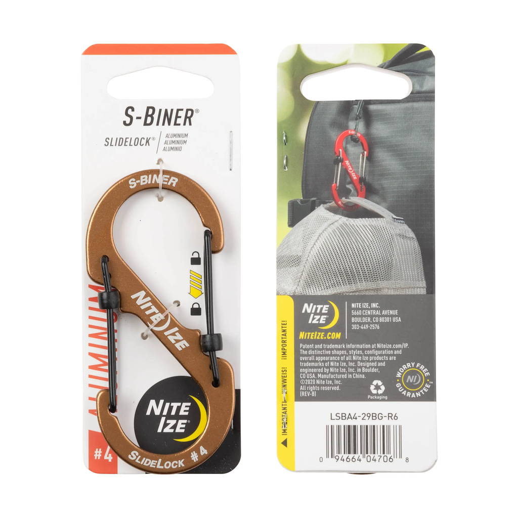Nite Ize S-Biner® SlideLock® Aluminum #4- Coyote