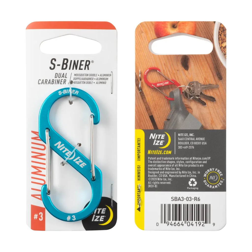 Nite Ize S-Biner® Aluminum Dual Carabiner #3 Blue