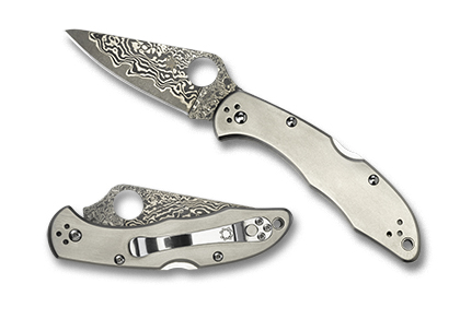 Spyderco Delica 4 Titanium Damascus