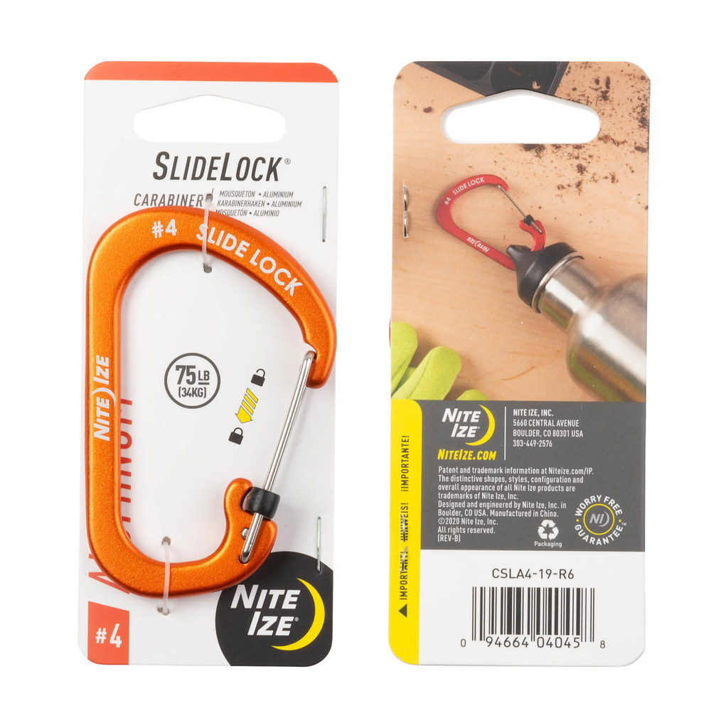 Nite Ize SlideLock® Carabiner Aluminum #4 (Orange)