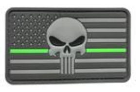 Tsno US Flag with Punisher Gray with Green Blue Line