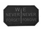 Tsno We Never Forget  Never Forgive  PVC Patch Black