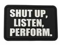 TSNO Shut up, Listen, Perfor m PVC Patch Black
