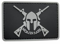 Tsno Angry Molon Labe  Spartan with  Two Rifles PVC  Patch Black