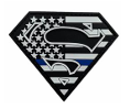 TSNO Superman Shield PVC Patch with Thin Blue Line