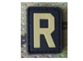 Tsno Letter R PVC Patch Tan