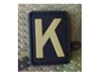 Tsno Letter K PVC Patch Tan